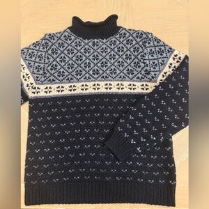 St. John's Bay Navy and White  Roll Neck Sweater size Large